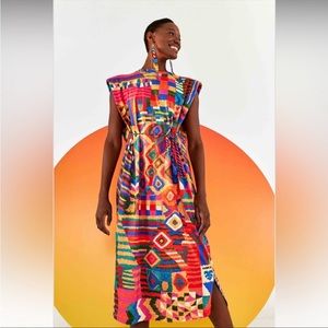 NWT Farm Rio Summer Patches T-Shirt Dress Size S